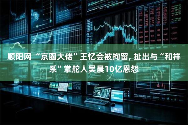 顺阳网 “京圈大佬”王忆会被拘留, 扯出与“和祥系”掌舵人吴晨10亿恩怨