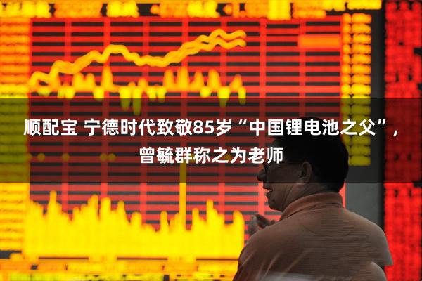 顺配宝 宁德时代致敬85岁“中国锂电池之父”,曾毓群称之为老师