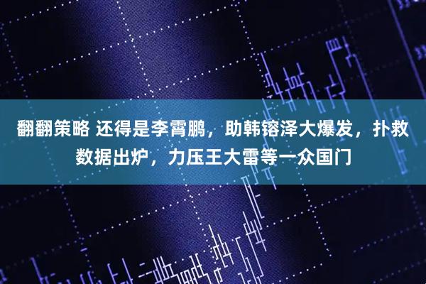 翻翻策略 还得是李霄鹏,助韩镕泽大爆发,扑救数据出炉,力压王大雷等一众国门